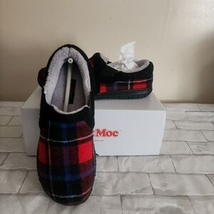 SoftMoc Women's Plaid Slippers - Black and Red